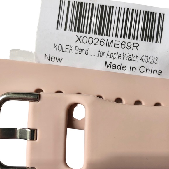 5/$20 NEW SAND Pale Pink Silicone Band Apple Watch 38/40/41mm M/L Metal Buckle - Picture 7 of 9